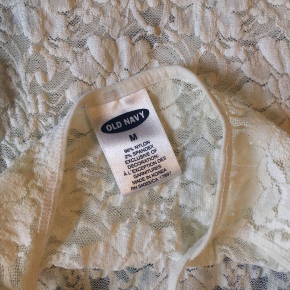 Old Navy Ivory White Lace Medium Cami Shirt Tank - Picture 6 of 7